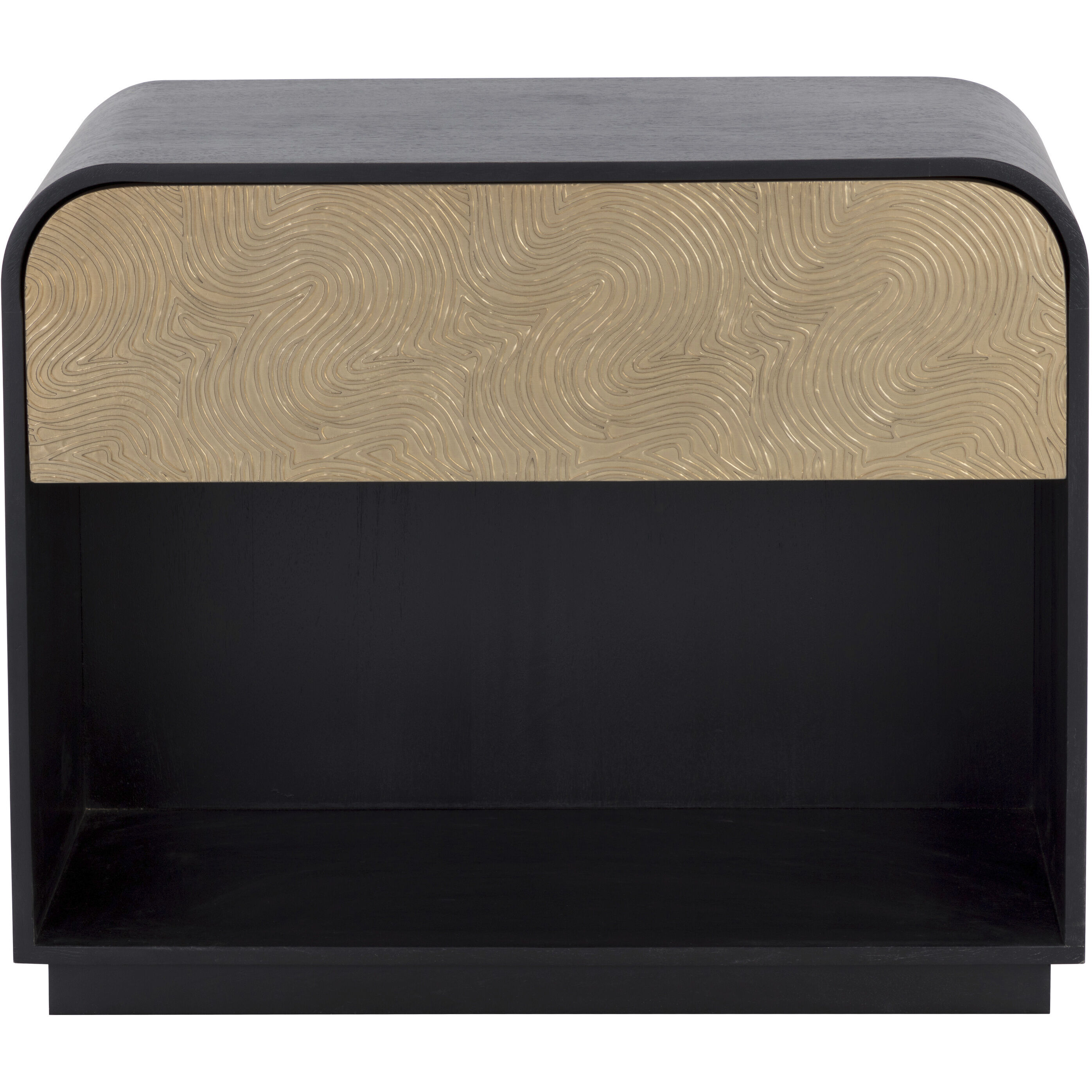 Algarve 34 X 28 inch Black / Champagne Gold Night Stand